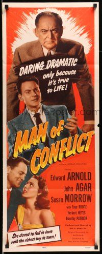 6p728 MAN OF CONFLICT insert '53 Edward Arnold, in his lust for power he forgot the joy of living!