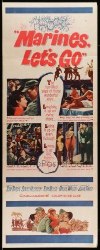 6p732 MARINES LET'S GO insert '61 Raoul Walsh directed, Tom Tryon, girls, girls, girls!