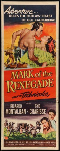 6p733 MARK OF THE RENEGADE insert '51 shirtless Ricardo Montalban & sexy Cyd Charisse!