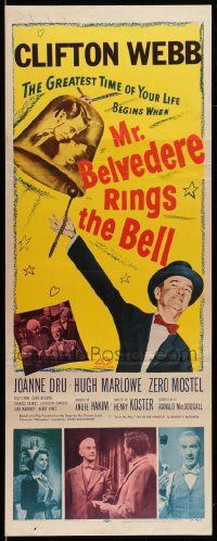 6p767 MR. BELVEDERE RINGS THE BELL insert '51 artwork of Clifton Webb winking at lovers!