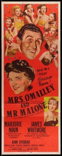 6p771 MRS. O'MALLEY & MR. MALONE insert '51 Marjorie Main & Whitmore tickle nation's funny bone!