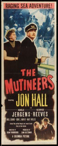 6p777 MUTINEERS insert '49 Jon Hall & blonde pirate Adele Jergens, there was mutiny & murder!