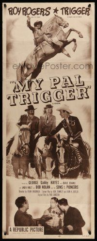 6p781 MY PAL TRIGGER insert R52 art of Roy Rogers & his beloved horse, Dale Evans, Gabby Hayes!