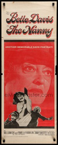6p793 NANNY insert '65 creepy close up portrait of Bette Davis, Hammer horror!