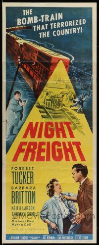 6p801 NIGHT FREIGHT insert '55 Forrest Tucker & the bomb-train that terrorized the country!