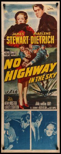 6p806 NO HIGHWAY IN THE SKY insert '51 James Stewart being restrained, sexy Marlene Dietrich!