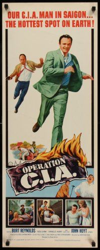6p817 OPERATION CIA insert '65 early Burt Reynolds, on the run in Saigon!
