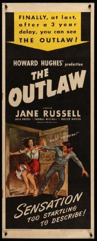 6p821 OUTLAW insert R50 Howard Hughes, RW artwork of sexy Jane Russell & Jack Buetel!