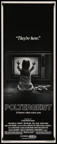 6p834 POLTERGEIST insert '82 Tobe Hooper, classic, they're here, Heather O'Rourke by TV!
