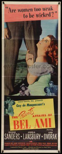 6p836 PRIVATE AFFAIRS OF BEL AMI insert '47 sexy Angela Lansbury loves scoundrel George Sanders!
