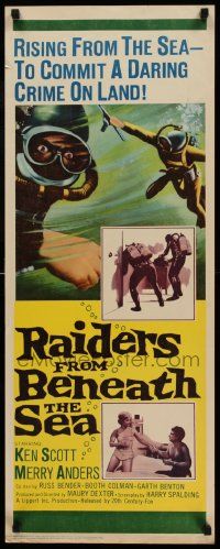 6p850 RAIDERS FROM BENEATH THE SEA insert '65 scuba divers rise from sea to commit daring crimes!