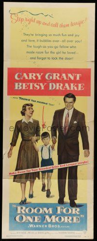 6p866 ROOM FOR ONE MORE insert '52 great artwork of Cary Grant & Betsy Drake!