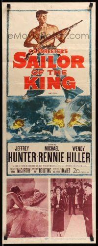 6p870 SAILOR OF THE KING insert '53 Roy Boulting, Jeff Hunter, Michael Rennie, C.S. Forester