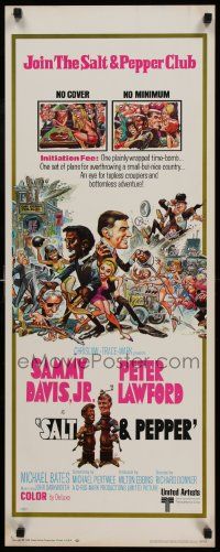 6p872 SALT & PEPPER insert '68 great artwork of Sammy Davis & Peter Lawford by Jack Davis!