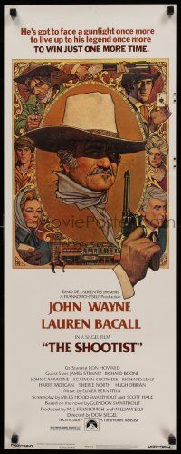 6p893 SHOOTIST insert '76 best Richard Amsel artwork of cowboy John Wayne & cast!