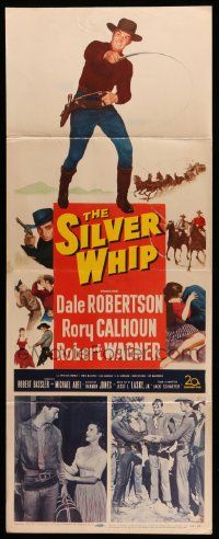6p897 SILVER WHIP insert '53 Dale Robertson, Rory Calhoun, Robert Wagner, cool artwork!