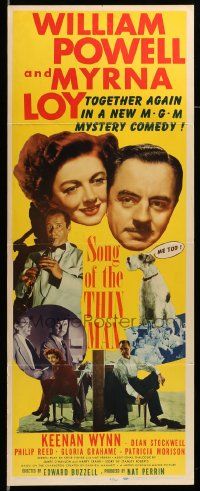 6p914 SONG OF THE THIN MAN insert '47 William Powell, Myrna Loy, and Asta the dog too!