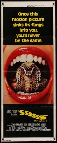 6p920 SSSSSSS insert '73 Dirk Benedict, Heather Menzies, image of cobra snake in screaming mouth!