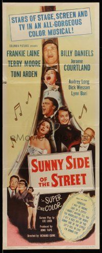 6p937 SUNNY SIDE OF THE STREET insert '51 Frankie Laine, Billy Daniels & Terry Moore!