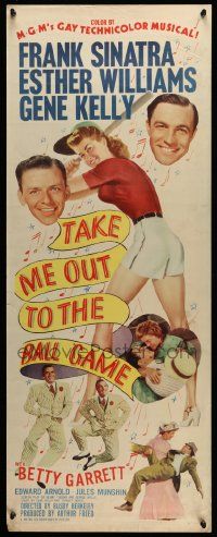6p947 TAKE ME OUT TO THE BALL GAME insert '49 Frank Sinatra, Esther Williams, Gene Kelly, baseball!