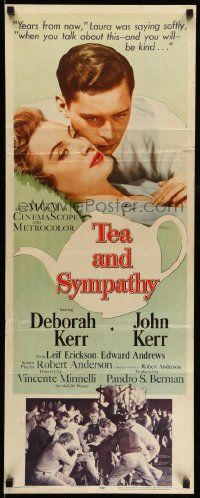 6p951 TEA & SYMPATHY insert '56 great art of Deborah Kerr & John Kerr by Gale, classic tagline!
