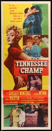 6p952 TENNESSEE CHAMP insert '54 Shelley Winters, Keenan Wynn, Dewey Martin, boxing!