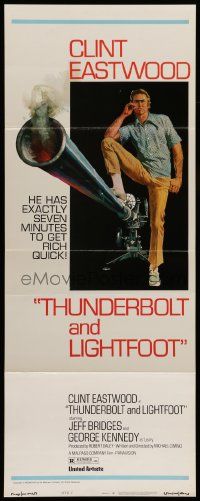 6p961 THUNDERBOLT & LIGHTFOOT style C insert '74 art of Clint Eastwood with HUGE gun by McGinnis!