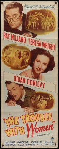6p968 TROUBLE WITH WOMEN insert '46 Ray Milland, Teresa Wright, Brian Donlevy!