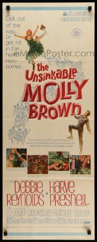6p974 UNSINKABLE MOLLY BROWN insert '64 Debbie Reynolds, get out of the way or hit in the heart!