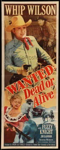6p988 WANTED DEAD OR ALIVE insert '51 Whip Wilson & Christine McIntyre both with guns!
