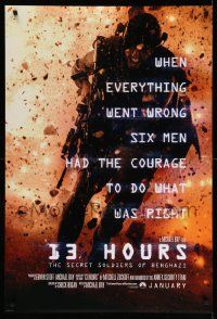 6r007 13 HOURS teaser DS 1sh '16 The Secret Soldiers of Benghazi, Michael Bay, John Krasinski!