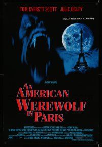 6r034 AMERICAN WEREWOLF IN PARIS int'l DS 1sh '97 horror image of giant werewolf & Eiffel Tower!