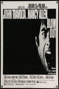 6r073 BLOW OUT 1sh '81 John Travolta, Brian De Palma, murder has a sound all of its own!