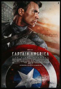 6r088 CAPTAIN AMERICA: THE FIRST AVENGER advance DS 1sh '11 Chris Evans holding his shield!