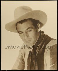 6r903 GARY COOPER laminated 16x20 commercial poster '80s great close-up portrait wearing cowboy hat