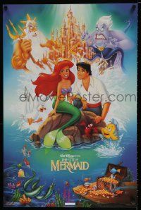 6r928 LITTLE MERMAID 23x35 commercial poster '90s great artwork of Ariel & cast, Disney!