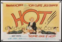 6r973 SOME LIKE IT HOT 26x38 commercial poster '80s Marilyn Monroe with Curtis & Lemmon in drag!