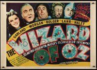 6r995 WIZARD OF OZ 20x28 commercial poster '70s Judy Garland, cast, image from the half-sheet!