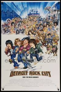 6r131 DETROIT ROCK CITY DS 1sh '99 KISS, great wacky retro caricature art by Phil Roberts!