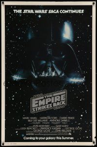 6r163 EMPIRE STRIKES BACK studio style advance 1sh '80 Darth Vader helmet and mask in space!