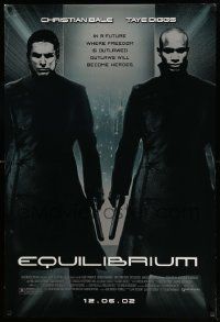 6r166 EQUILIBRIUM advance 1sh '02 Christian Bale & Taye Diggs, a future where freedom is outlawed!