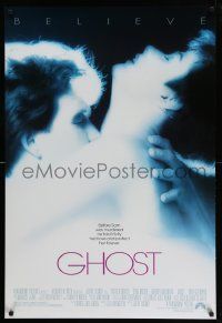 6r188 GHOST DS 1sh '90 classic romantic close up of dead Patrick Swayze & sexy Demi Moore!