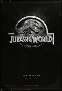 6r261 JURASSIC WORLD teaser DS 1sh '15 Jurassic Park sequel, cool image of the new logo!
