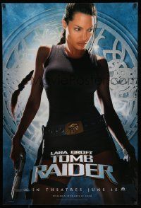 6r274 LARA CROFT TOMB RAIDER teaser 1sh '01 sexy Angelina Jolie, from popular video game!