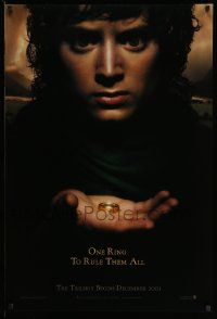 6r296 LORD OF THE RINGS: THE FELLOWSHIP OF THE RING teaser DS 1sh '01 J.R.R. Tolkien, one ring!