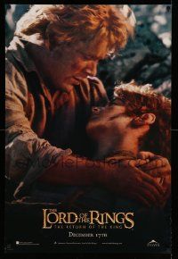 6r299 LORD OF THE RINGS: THE RETURN OF THE KING int'l teaser DS 1sh '03 Wood & Astin as Frodo & Sam