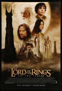 6r303 LORD OF THE RINGS: THE TWO TOWERS DS 1sh '02 Peter Jackson epic, montage of cast!