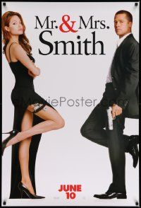 6r343 MR. & MRS. SMITH teaser 1sh '05 June 10 style; assassins Brad Pitt & sexy Angelina Jolie!