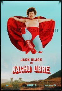 6r349 NACHO LIBRE teaser DS 1sh '06 wacky image of Mexican luchador wrestler Jack Black
