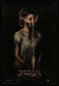 6r386 PRIDE & PREJUDICE & ZOMBIES teaser DS 1sh '16 horrifying Lily James, parody of Austen's novel